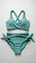 Seafoam Teal wrap bikini set