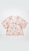 Floral Pink chiffon cover-up blouse