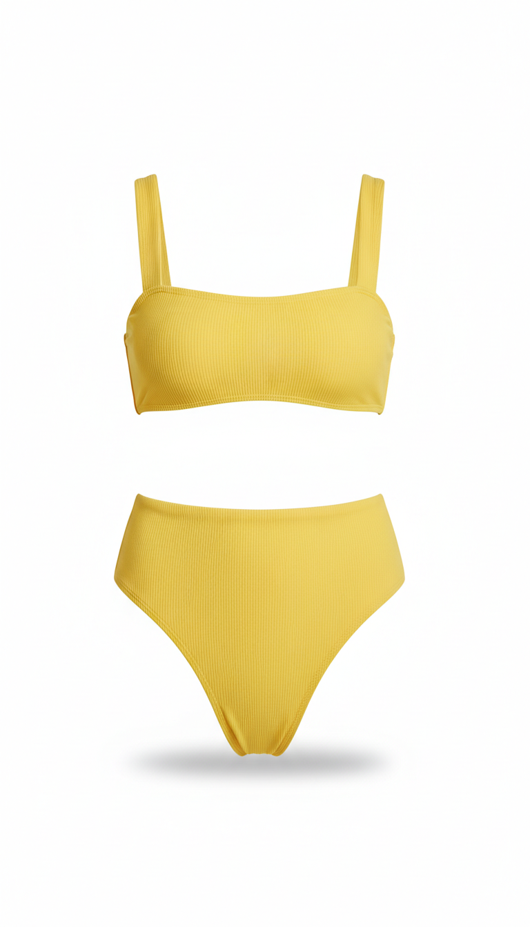 Sunshine Yellow High-Waisted Bikini Set